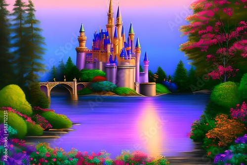 A Fantasy Castle Adventure, Romance, Grandeur Generative AI