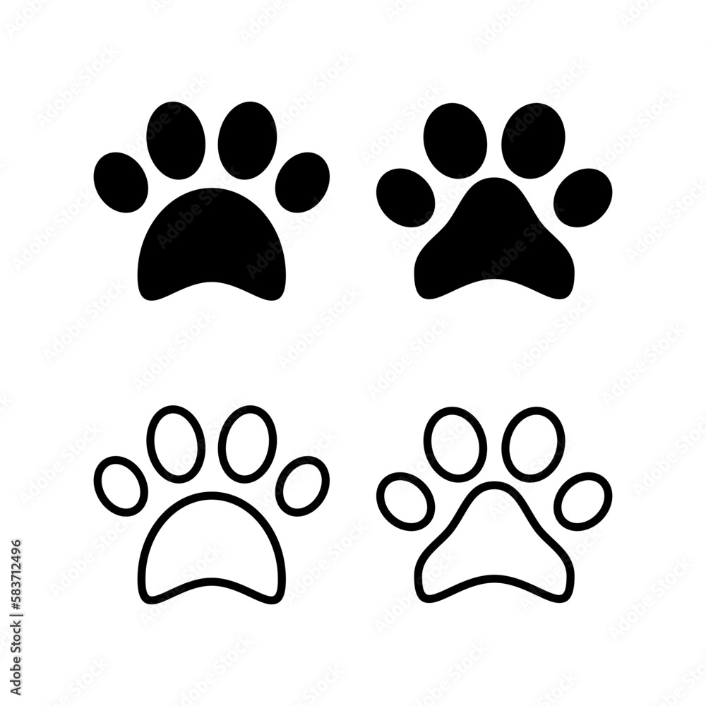 Paw icon vector illustration. paw print sign and symbol. dog or cat paw Paw icon vector illustration. paw print sign and symbol. dog or cat paw