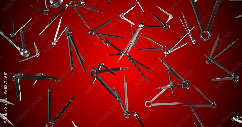 Metal Compasses falling slow motion Metal Compasses falling slow motion