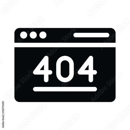 404 error solid icon illustration vector graphic