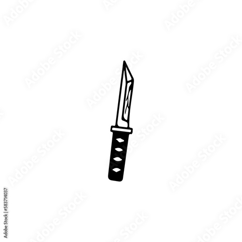 small knife doodle illustration vector