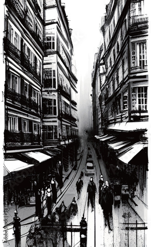paris street sketch vector texture
