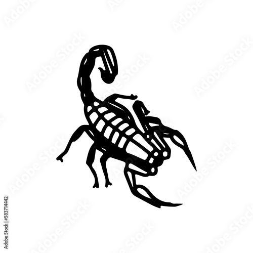 vector illustration of a black scorpion