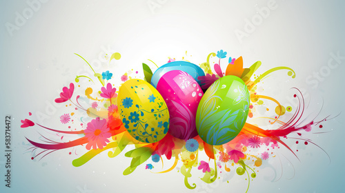 easter eggs on a white background (ID: 583714472)