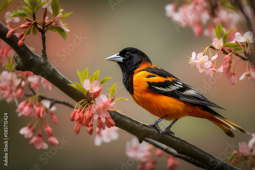 Baltimore Oriole on a Branch photo