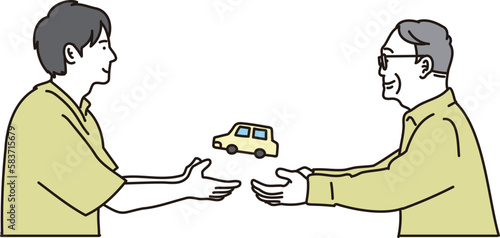 車を相続する親子