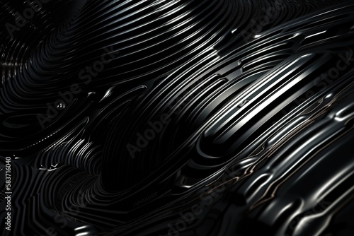 Metallic black dark abstract surface background illustration with Generative AI
