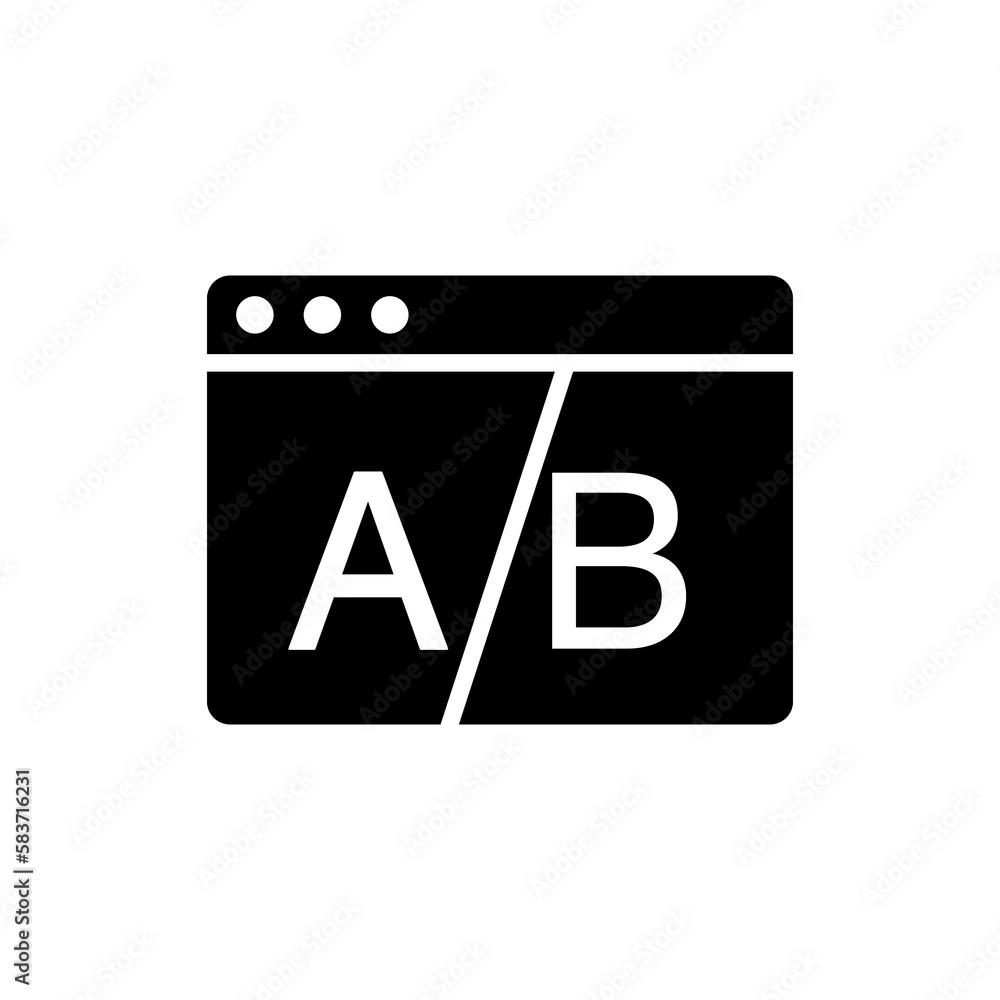 AB testing vector icon flat illustration..eps AB testing vector icon flat illustration..eps
