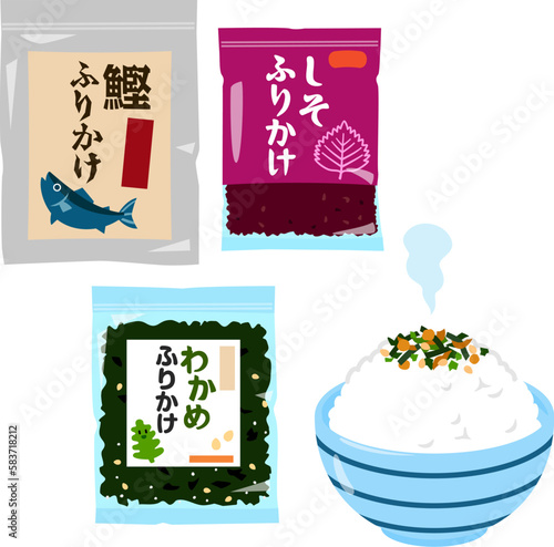 いろいろなふりかけのイラストセット