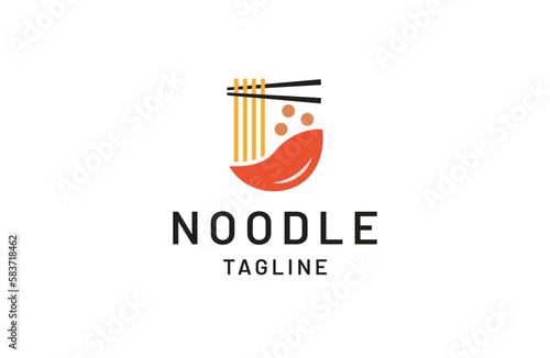 Noodle or ramen logo icon design template flat 
