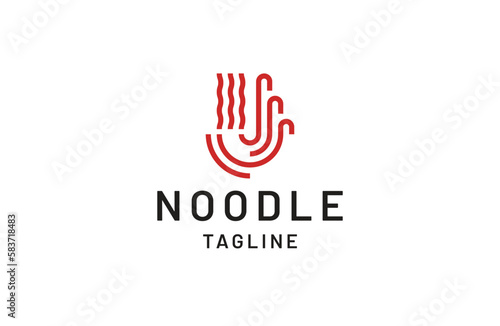 Noodle or ramen logo icon design template flat 