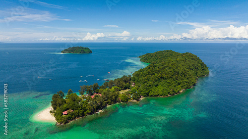 Tropical islands and beautiful beach. Manukan and Sulug islands. Tunku Abdul Rahman National Park. Kota Kinabalu  Sabah  Malaysia.