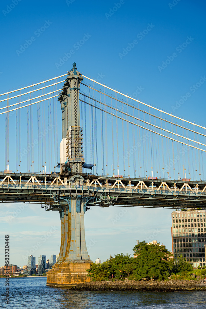 Manhattan Bridge over water