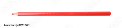 New red wooden pencil isolated on white