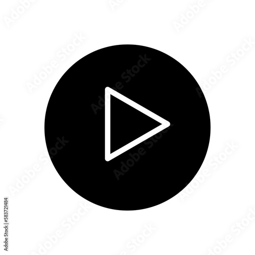 Play vector icon, video play button symbol. flat vector illustration for web site or mobile app 