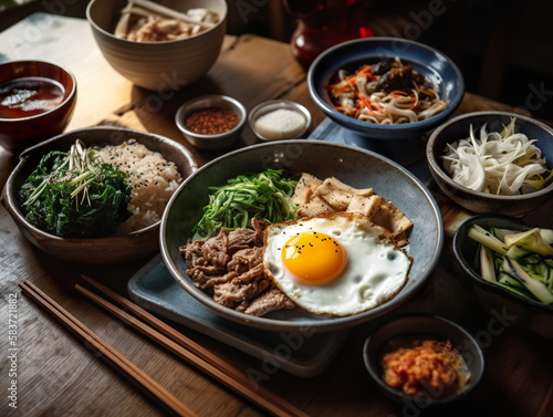 Korean table setting - bibimbap