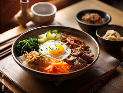 Korean table setting - bibimbap