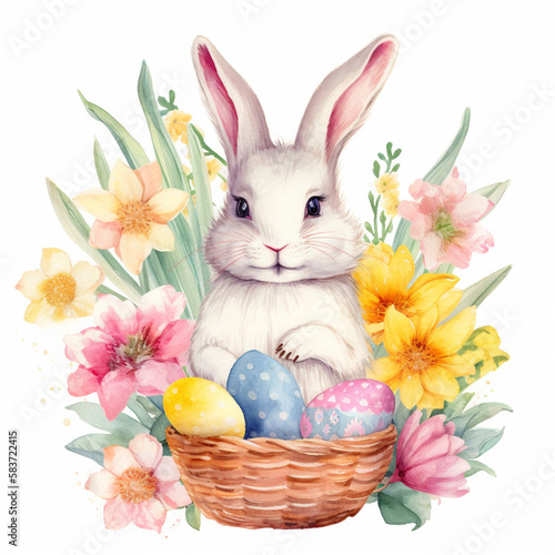 easter bunny and easter eggs © Roberto
