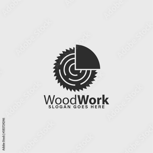 woodwork logo ,sawmill logo simple design idea