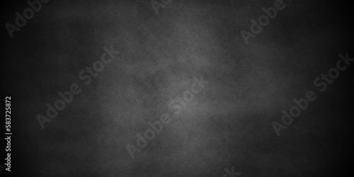 Black stone concrete grunge texture and backdrop background anthracite panorama. Panorama dark grey black slate background or texture. 