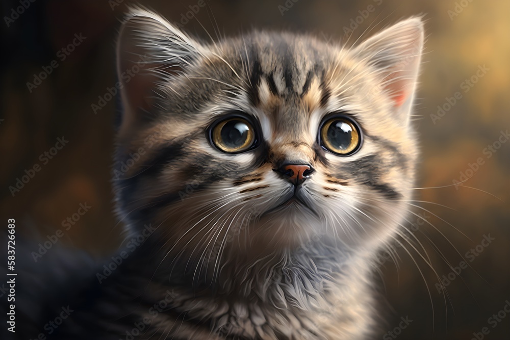 cute and funny cat made by generative Ai technology
