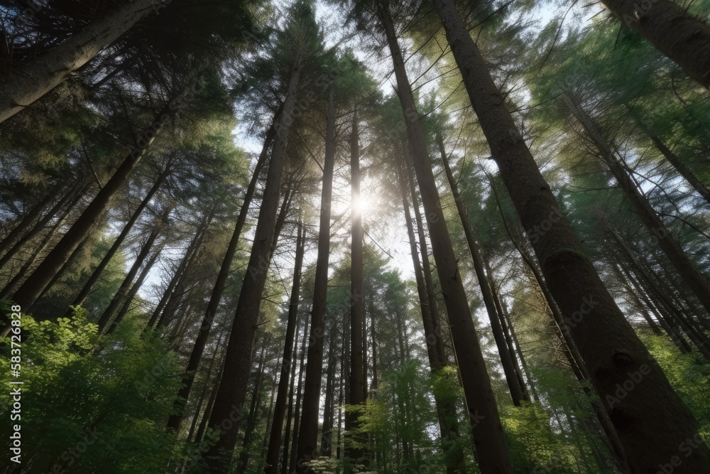Obraz premium Tall Forest made with generative ai