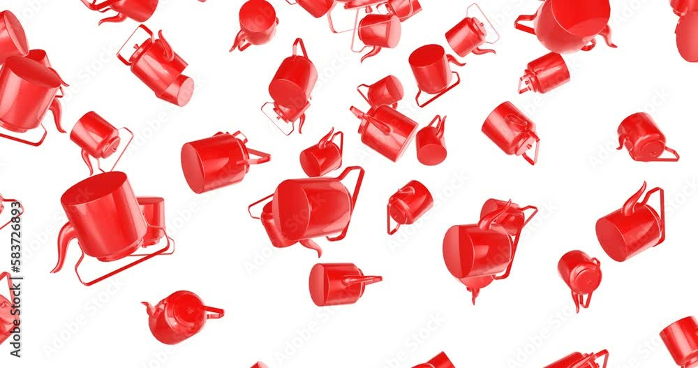Red keetles falling slow motion Red keetles falling slow motion