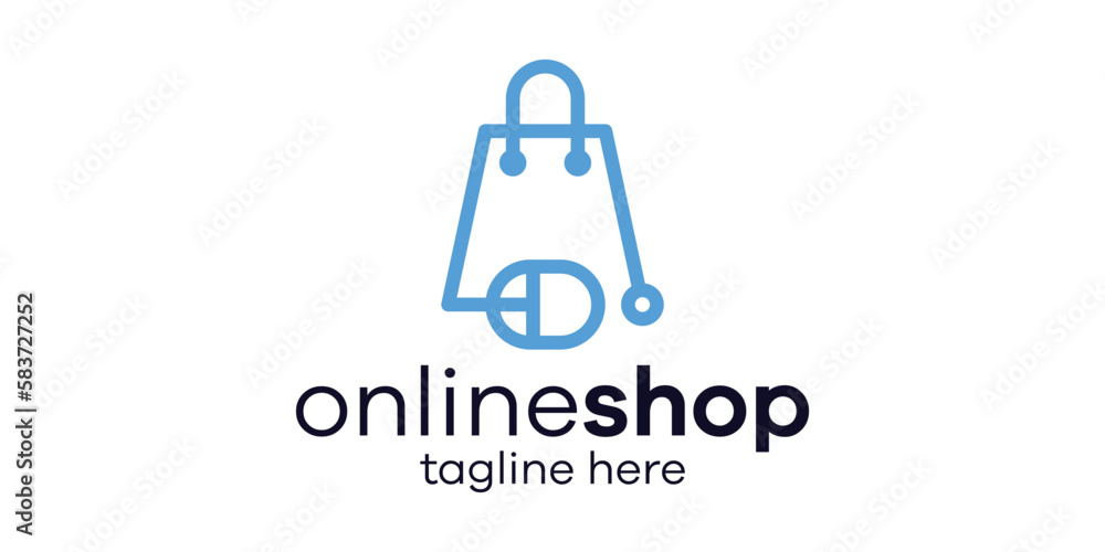 logo online shop design icon vector illustration
