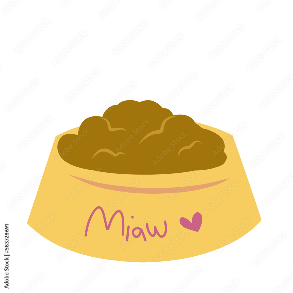Cat food.cat bowl.pet feeder illustration Cat food.cat bowl.pet feeder illustration