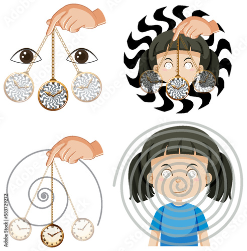 Girl being hypnotized with fraser spiral