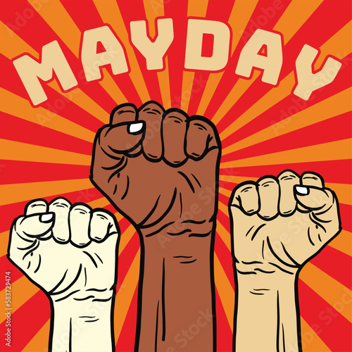International workers day Mayday happy labour day crowd worker icon worker vector image
