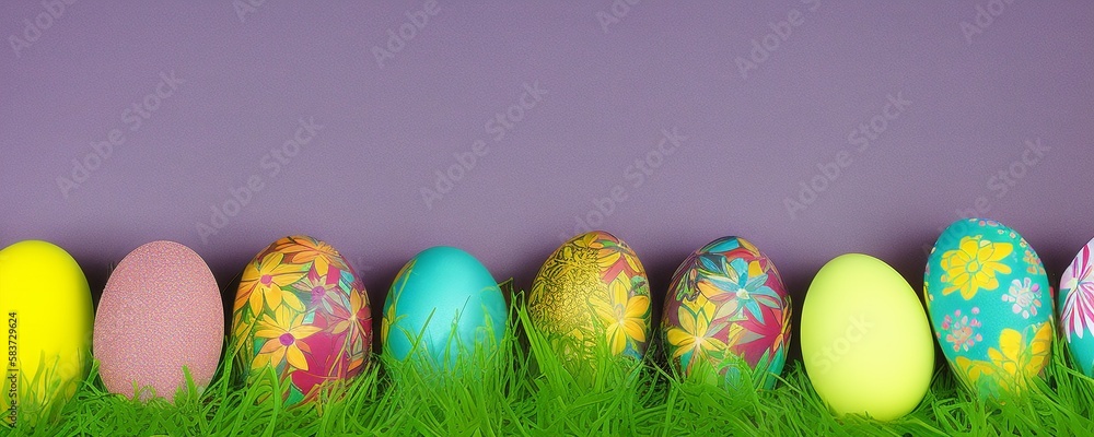 easter eggs on green grass easter eggs on green grass