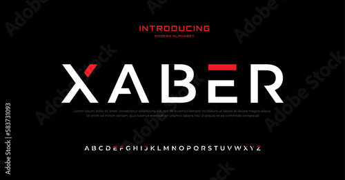 Elegant modern alphabet font. Typography urban style fonts for sport, technology, digital, movie logo design	