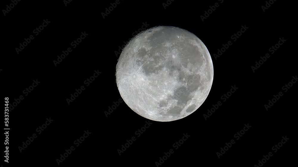 Telescopic view of the surface of the moon observed from the planet earth