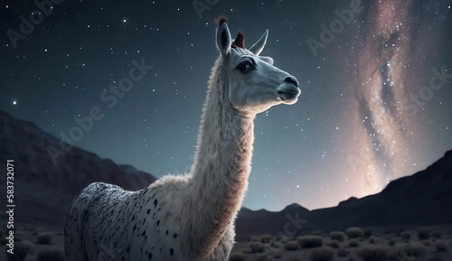 Lama look at the sky on the fantasy world ultra 4k v2