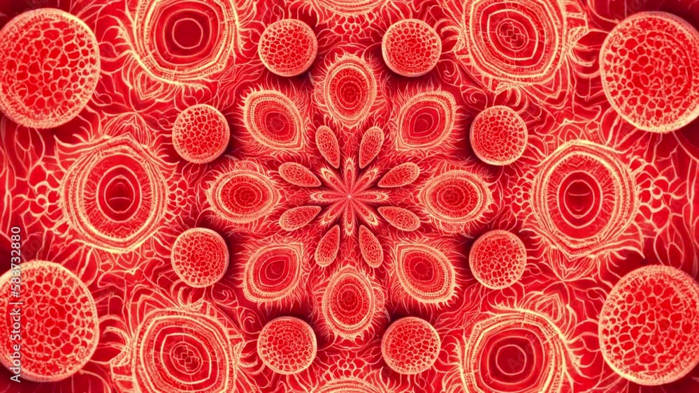 Abstract Red Fractal Pattern Tiles background Loop Abstract Red Fractal Pattern Tiles background Loop