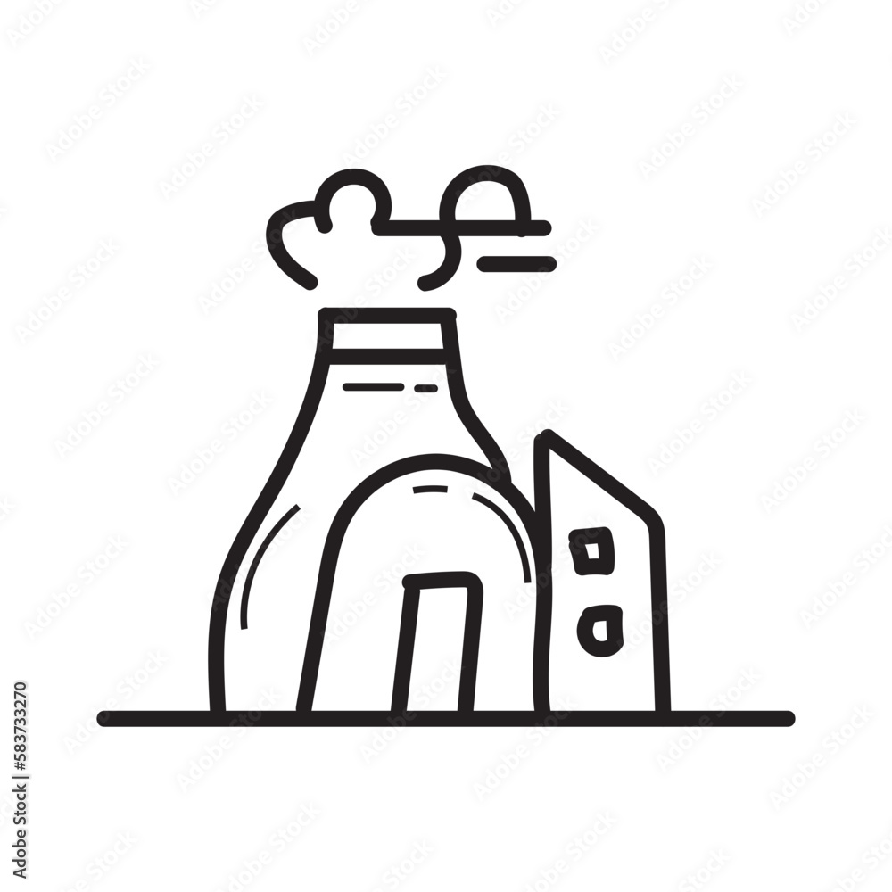 Doodle industrial buildings icon outline vector Doodle industrial buildings icon outline vector