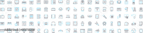 Consumer electronic stores vector line icons set. Electronics, Consumer, Store, Shopping, Appliances, Retailer, Buyers illustration outline concept symbols and signs