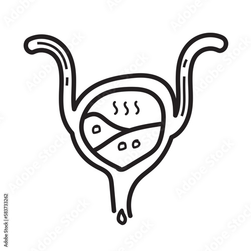 Doodle bladder icon outline vector