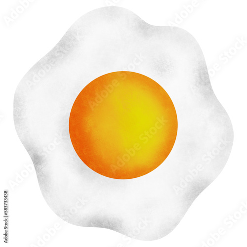 Sunny-Side-Up Egg on White Background photo