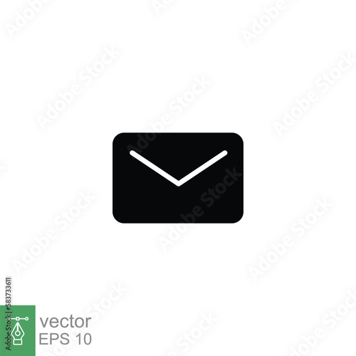 Free Download Email envelope icon. Simple solid style. Message, mail, letter, communication concept. Black silhouette, glyph symbol. Vector illustration design on white background. EPS 10. - GFXLoad