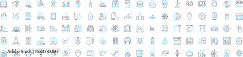 City park vector line icons set. Park, City, Green, Recreation, Outdoors, Bench, Grass illustration outline concept symbols and signs
