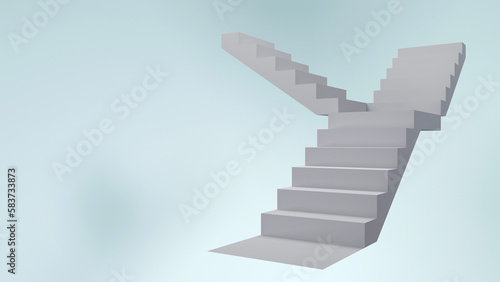 3D rendering of Abstract staircase  Stairs with steps on blank background  Business concept
