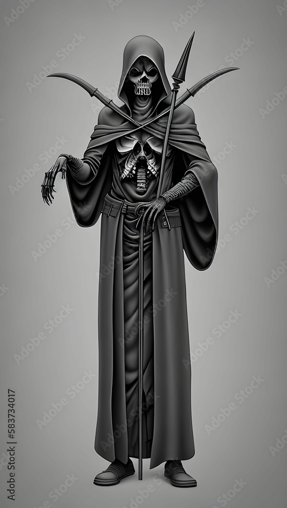 Fototapeta premium An AI generated depicting an statue of the grim-reaper