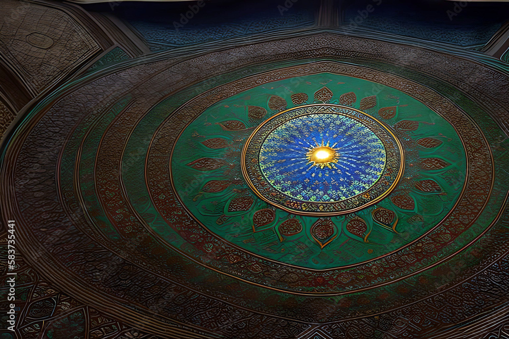 Dome roof architecture of the Masjid/mosque. Ramadan Kareem Stock