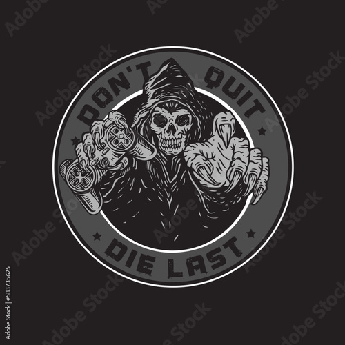 Canvas Print Grim Reaper Game Over Emblem Logo Design