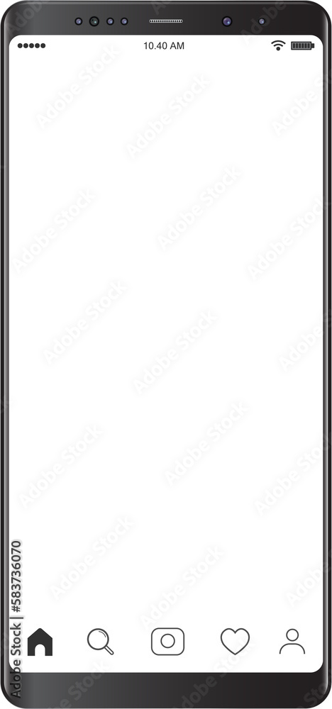 Modern realistic black smartphone Modern realistic black smartphone