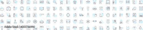 Hospital care vector line icons set. Hospital, Care, Treatment, Nursing, Medicine, Patients, Physician illustration outline concept symbols and signs