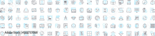 Head office vector line icons set. Headquarters, Main, Central, Base, Office, Centre, Origin illustration outline concept symbols and signs