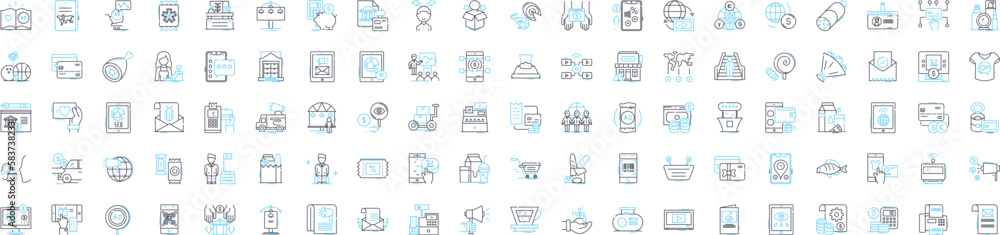 Shopping purchasing vector line icons set. Buying, Shopping, Acquiring, Purchase, Procurement, Ordering, Obtaining illustration outline concept symbols and signs Shopping purchasing vector line icons set. Buying, Shopping, Acquiring, Purchase, Procurement, Ordering, Obtaining illustration outline concept symbols and signs